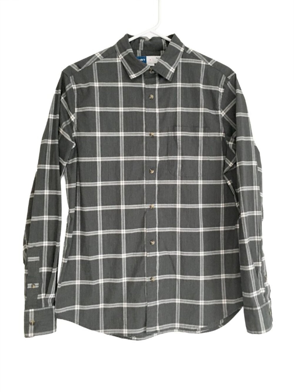 Old Navy Men's Gray Plaid Shirt Size Small